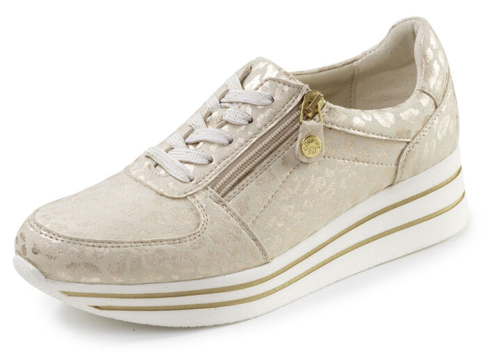 ELENA EDEN, stilvolle Damen-Sneaker, Weite G, mit herausnehmbarem Fu&szlig;bett CHAMPAGNER