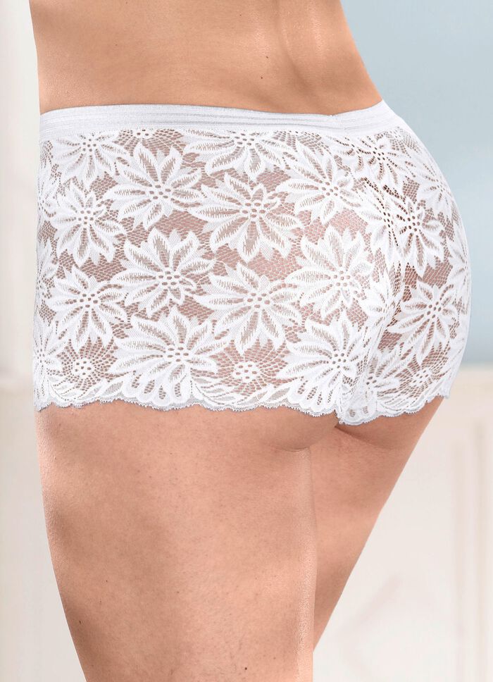 Dreierpack Pants aus elastischer Spitze 