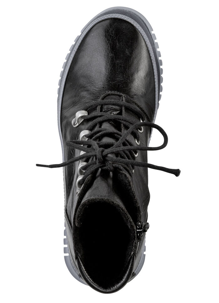 Gemini Schn&uuml;r-Bootie aus weichem Rind-Nappaleder SCHWARZ