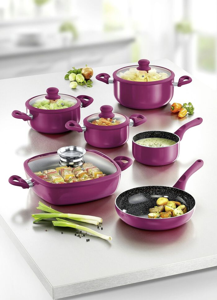 XXL-Topf-Set, 10-teilig, mit Antihaft-Keramikbeschichtung BEERE