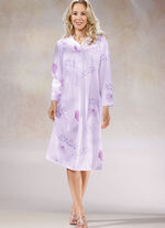 Zweierpack Nachthemden, 3/4 -langen &Auml;rmeln mit Knopfleiste 1X ZARTFLIEDER-BUNT, 1X ZARTFLIEDER