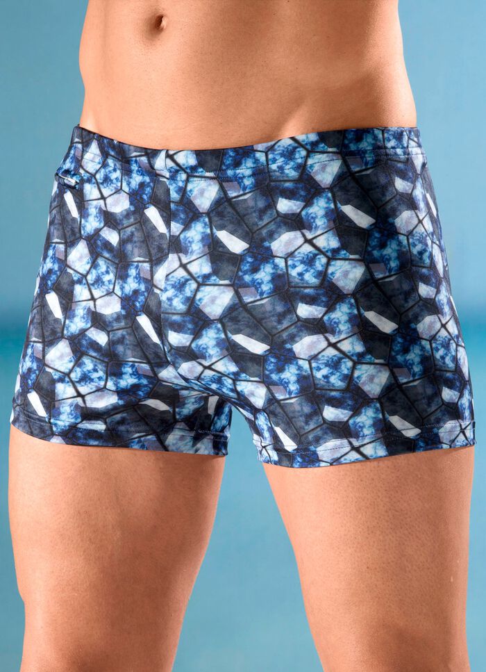 Badehose in h&ouml;herer Kastenform mit Rei&szlig;verschlusstasche 