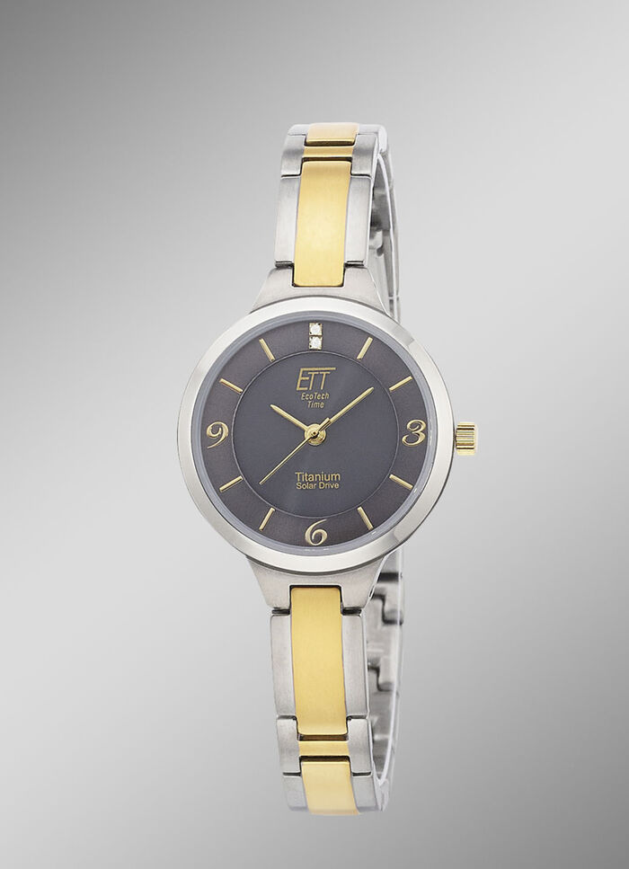 ETT-Solar-Damenuhr mit Titanbandgehäuse 