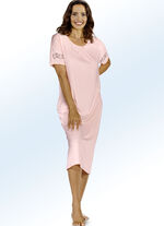 Nachthemd mit Biesen und &uuml;berschnittener Schulter PFIRSICH