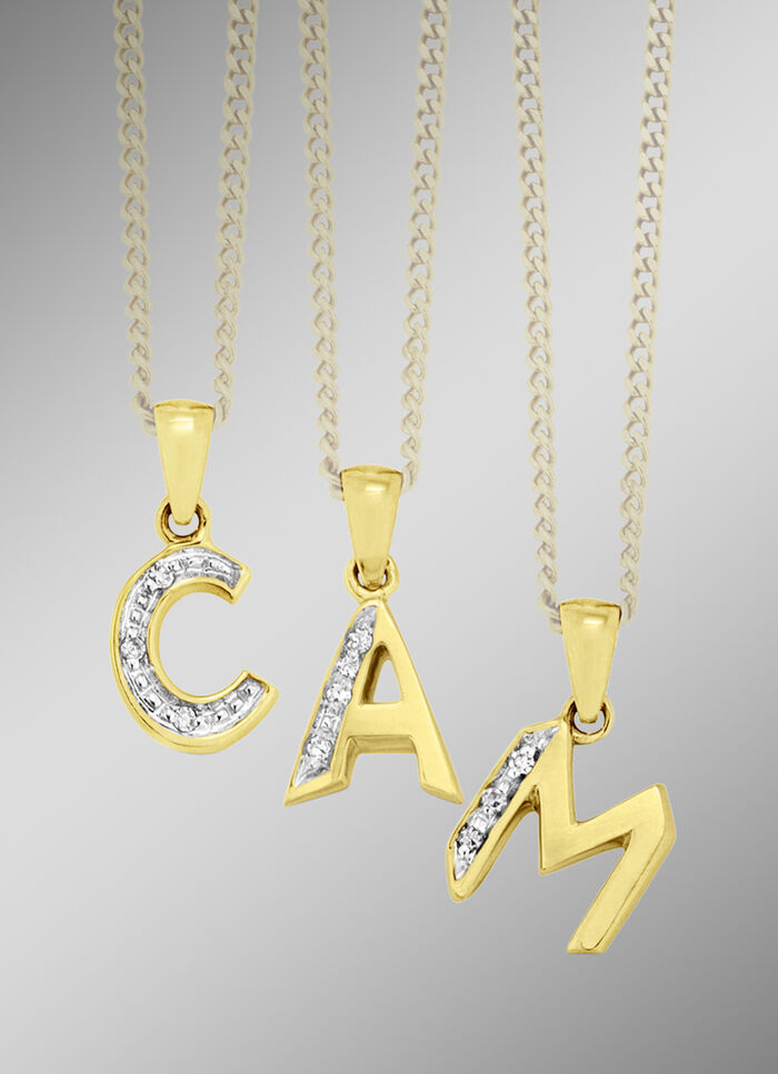 Buchstaben-Anhänger mit Diamanten 
