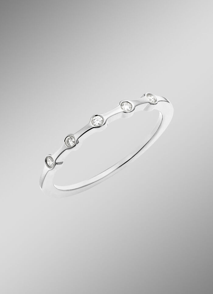 Luxuriöser Damenring aus Weißgold mit Brillanten 