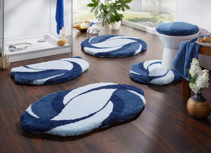 Barfu&szlig;weiche Badvorleger von Kleine Wolke BLAU