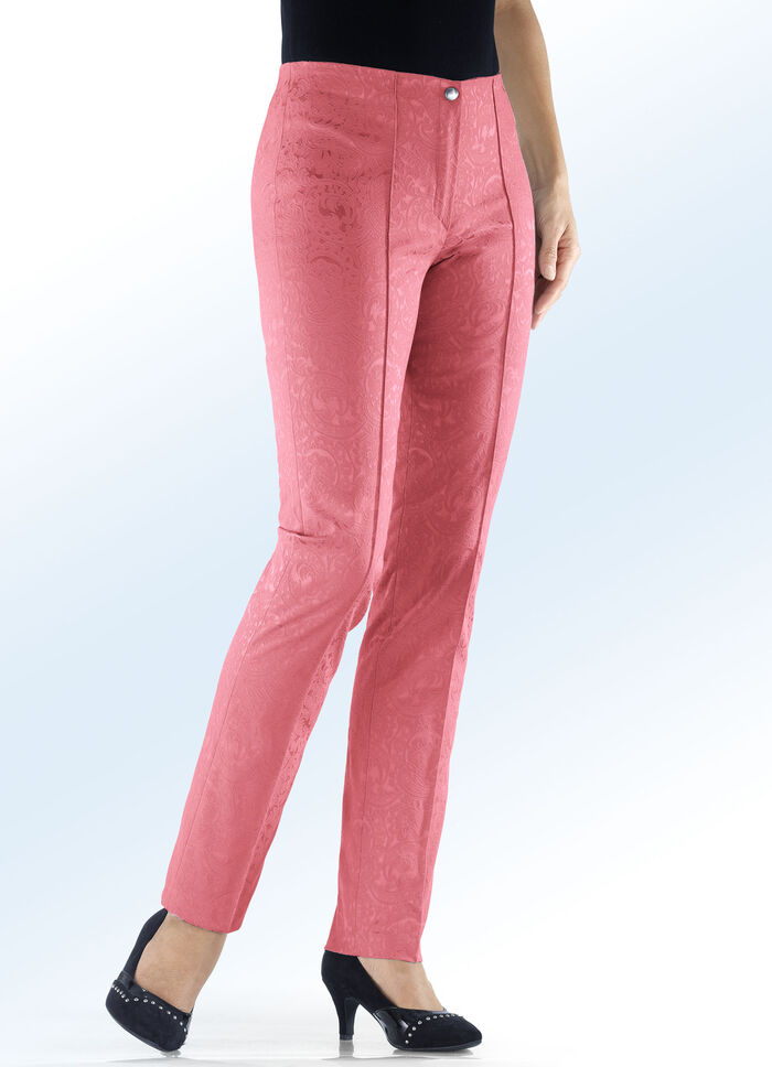 Edel schimmernde Jacquard-Hose KORALLE