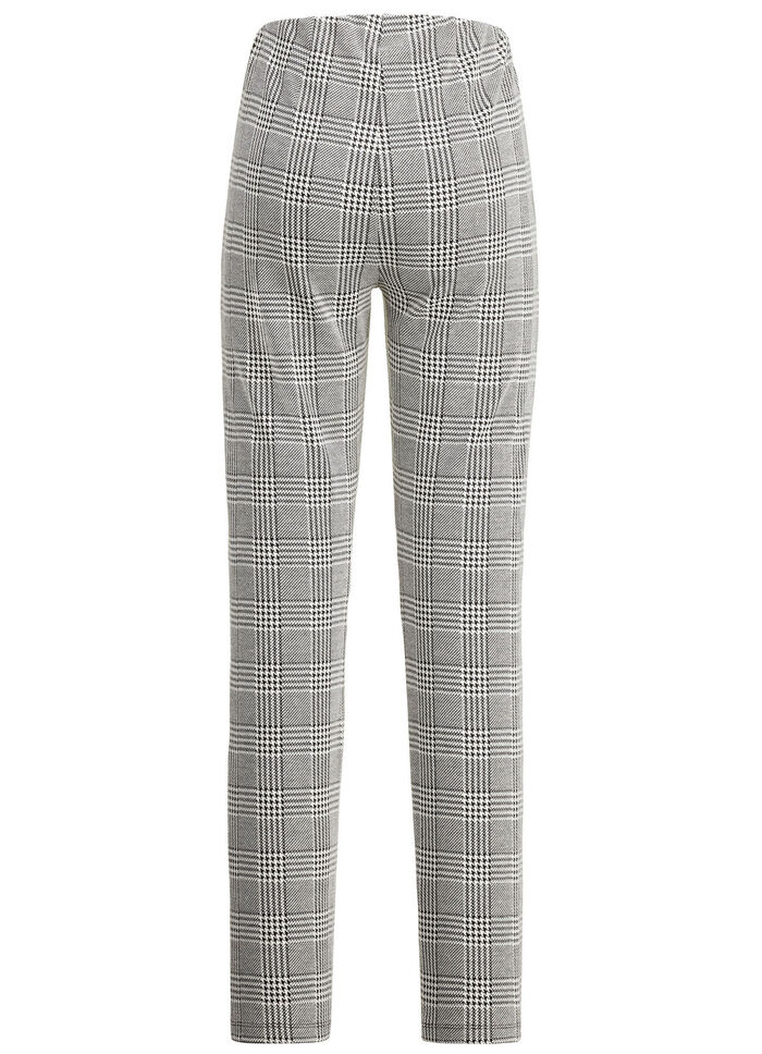 Hose mit Glencheck-Dessinierung SCHWARZ-ECRU