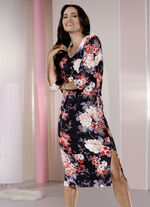 Laurina Nachthemd, wadenlang mit 3/4 langen &Auml;rmeln  