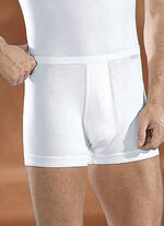 Mey Noblesse Zweierpack Unterhosen aus Feinripp mit Eingriff, weiß 