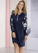 Zweierpack Nachthemden, Knopfleiste, B&uuml;ndchen und lange &Auml;rmel 1X MARINE-BUNT, 1X MARINE