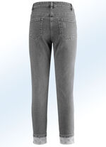 Edel-Jeans in 7/8-Länge mit hübschem Glitzersteinchenbesatz GRAU