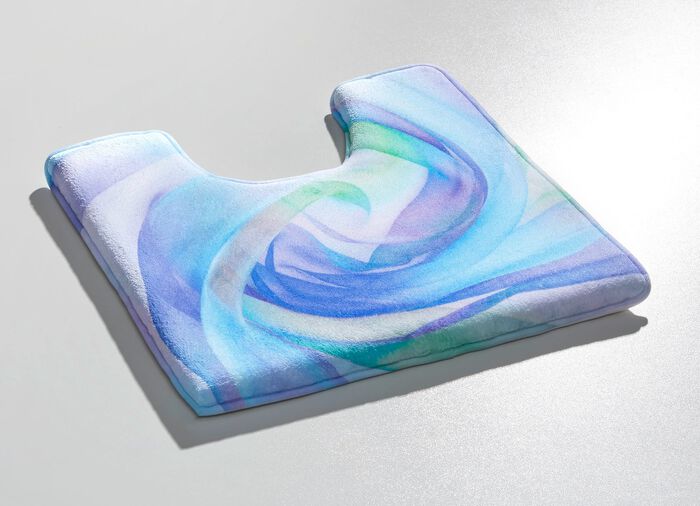 Traumhaft weiche, bedruckte Badvorleger GR&Uuml;N-VIOLETT