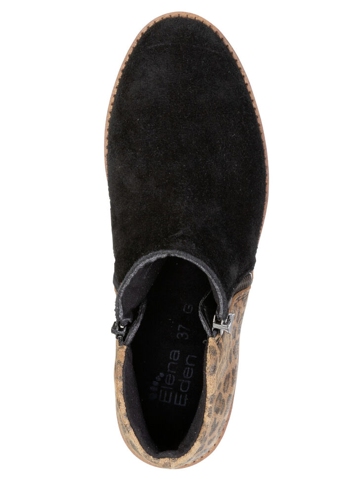 ELENA EDEN, trendige Damen-Stiefeletten, Weite G, mit herausnehmbarem Fußbett SCHWARZ-BRAUN