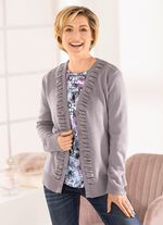 Strickjacke mit Cloqu&eacute;struktur 