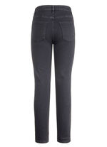 Jeans mit handbemalten, floralen Motiven 