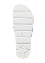 ELENA EDEN, sommerliche Damen-Pantoletten, aus Leder BLEU