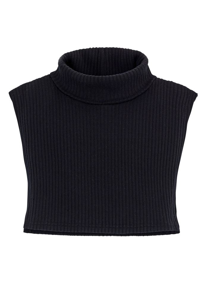 Unterzieh-Rollkragen mit Rippenstrick SCHWARZ