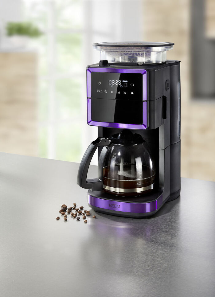 Beem Fresh-Aroma-Perfect III Duo Kaffeemaschine mit Glas- und Thermokanne LILA
