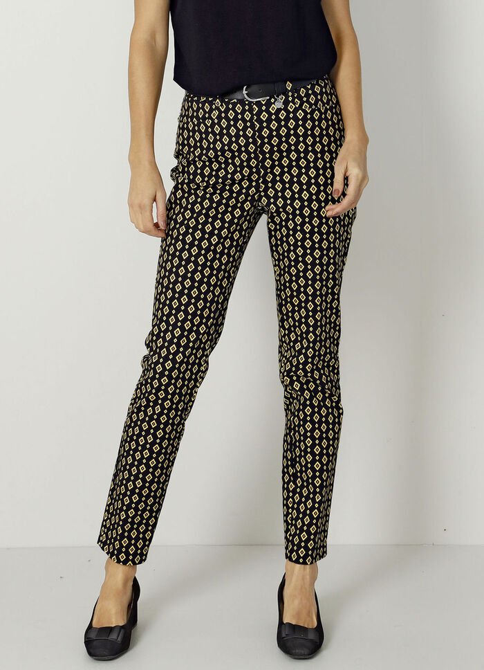 Hose in Minimal-Dessinierung SCHWARZ-GELB