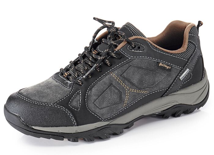 Atmungsaktive Herren-Schn&uuml;rschuhe, mit herausnehmbarem Fu&szlig;bett GRAU-SCHWARZ-COGNAC