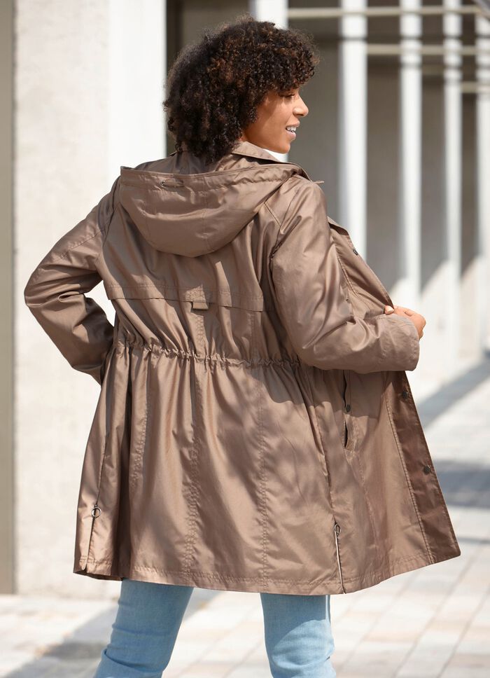 Funktions-Kurzmantel mit abnehmbarer Kapuze 