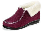 Warme Damen-Hausschuhe, Weite H, mit Wolle BORDEAUX