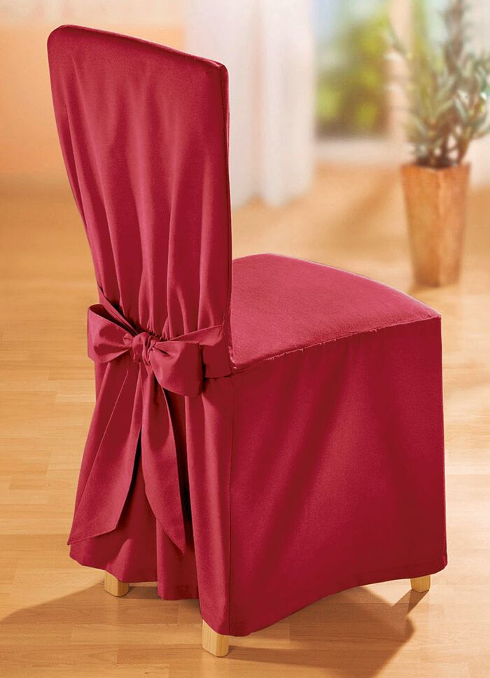 Elegante Stuhlhusse mit Bindeb&auml;ndern 