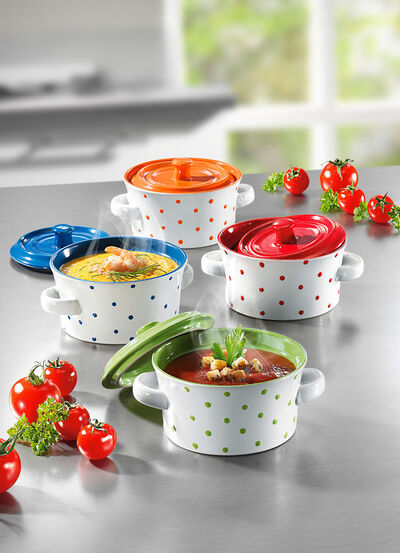 Schlemmertöpfchen, 4-teilig, aus feuerfester Keramik 