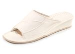 Klassische Damen-Pantoletten, aus Leder CREME