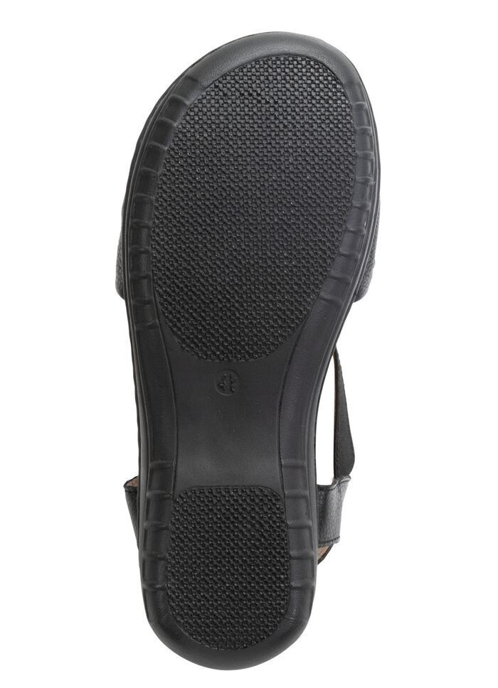 ELENA EDEN, leichte Damen-Sandalen, Weite H, mit Elastik-Bandage SCHWARZ
