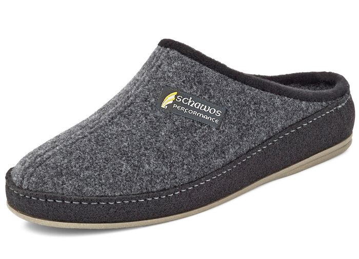 Atmungsaktive Herren-Hausschuhe, mit anatomisch geformtem Fußbett ANTHRAZIT-SCHWARZ