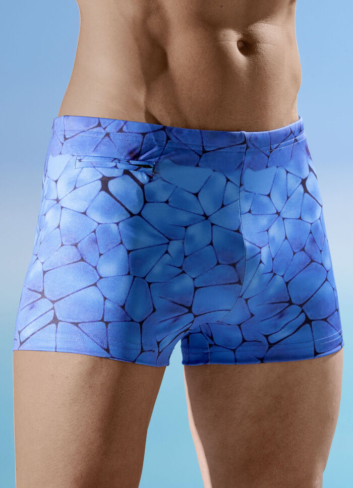 Badehose in h&ouml;herer Kastenform mit Rei&szlig;verschlusstasche 