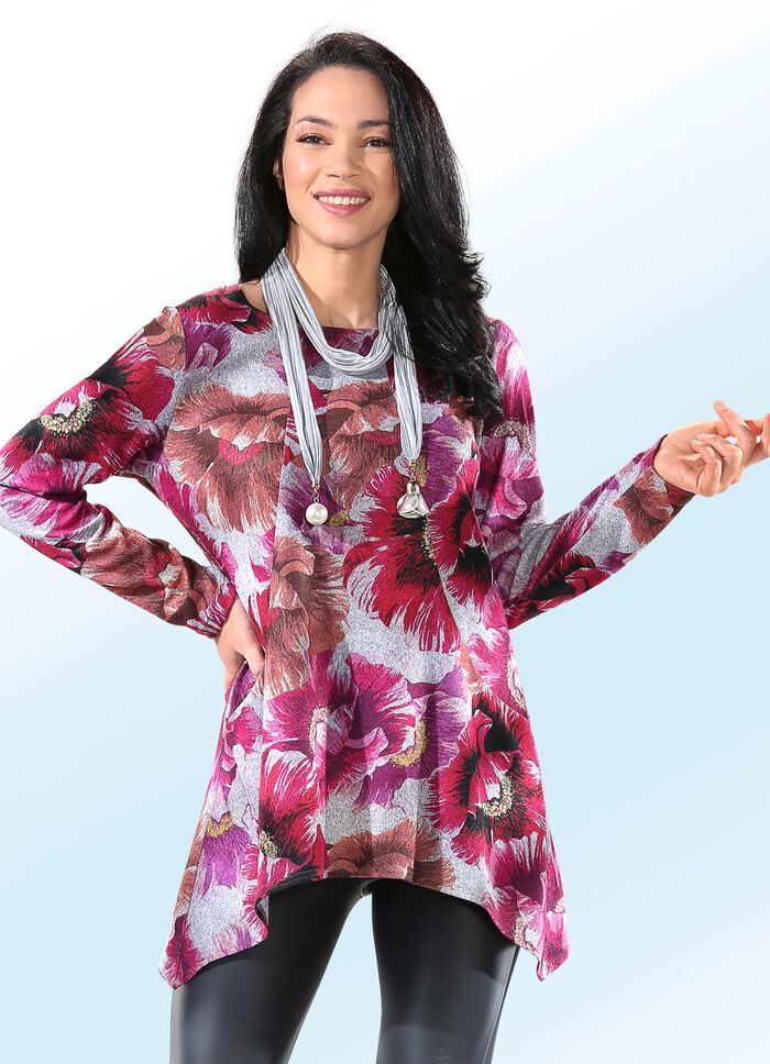 Pullover mit zipfeligem Saum 