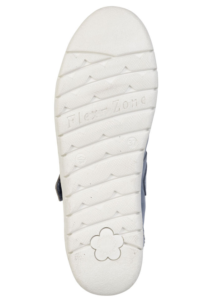 ELENA EDEN, sommerliche Damen-Slipper, Weite H, mit herausnehmbarem Fu&szlig;bett BLAU-ECRU