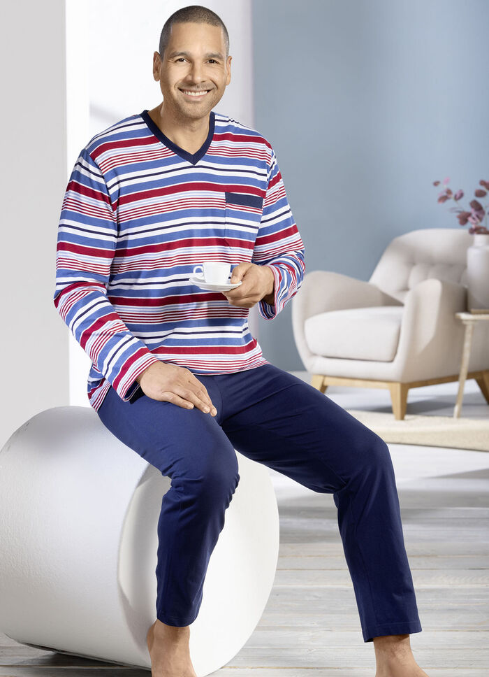 Zweierpack Schlafanzüge mit V-Ausschnitt und offenen Abschlüssen 