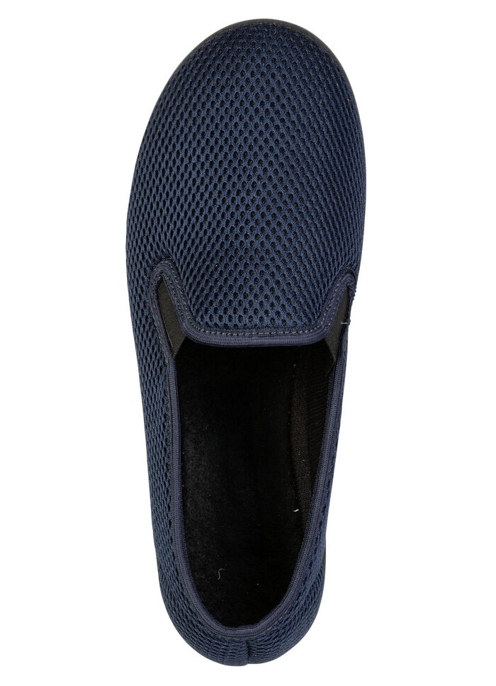 Bequeme Herren-Hausschuhe, Weite H, mit anatomisch geformtem Fu&szlig;bett MARINE
