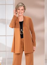 Shirtjacke in verschlussloser Form in 4 Farben CAMEL