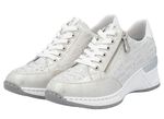 Rieker Schn&uuml;r-Sneaker aus bedrucktem Synthetikmaterial HELLGRAU-SILBER