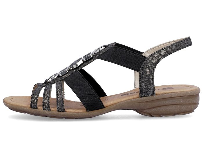 Remonte Riemchen-Sandalen mit Metallschmuck SCHWARZ