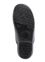 Klassische Damen-Hausschuhe, Weite H, im Textil-Materialmix SCHWARZ-GRAU