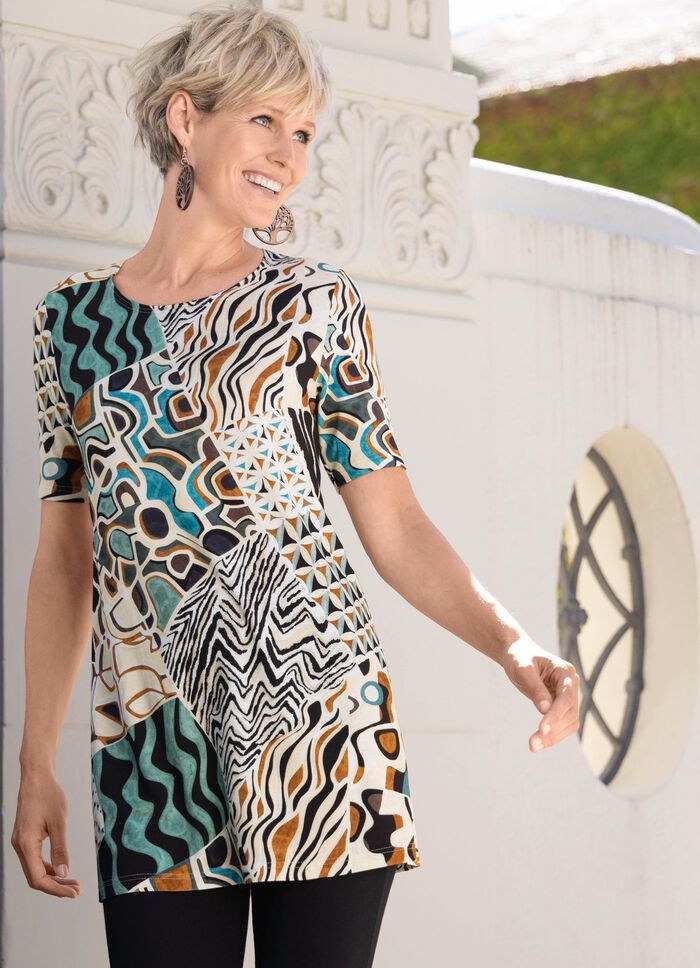 Longshirt mit Allover-Druck 