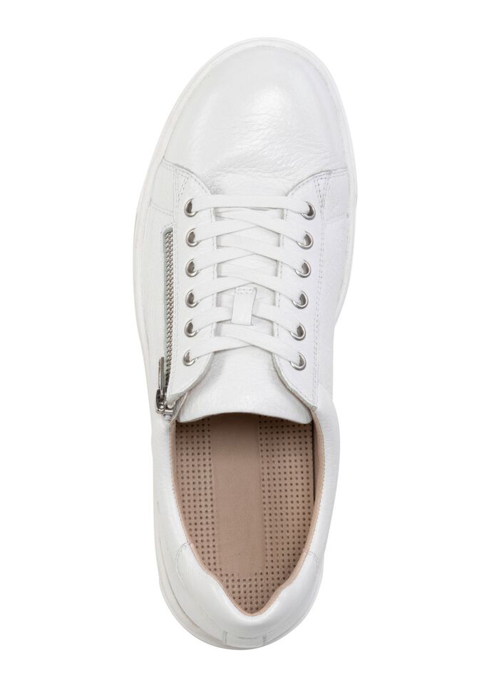 GINO GALANTE, klassische Herren-Sneaker, mit herausnehmbarem Fu&szlig;bett WEISS