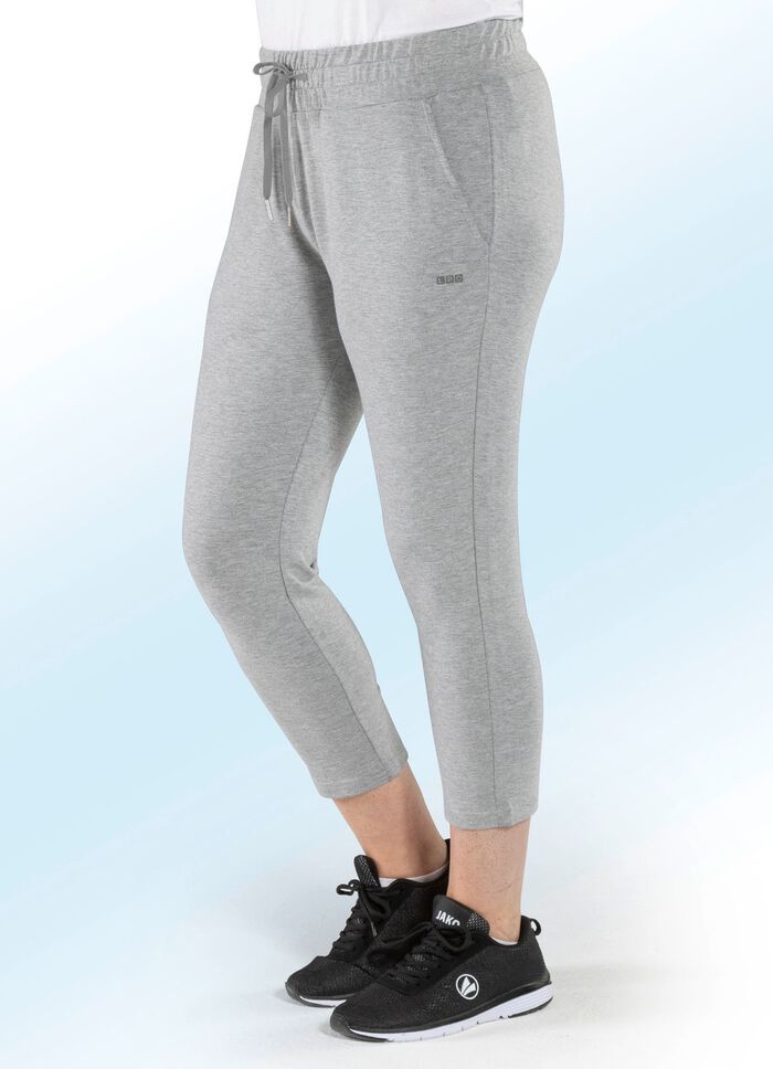 Caprihose von „LPO“ in 3 Farben HELLGRAU MELIERT