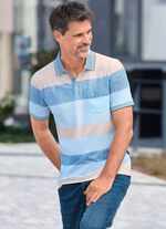 Poloshirt von &bdquo;Hajo&ldquo; BEIGE-JEANSBLAU-HELLBLAU