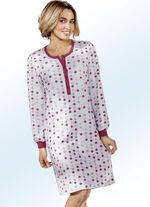 Zweierpack Nachthemden, Langarm mit Knopfleiste und B&uuml;ndchen FUCHSIA/FLIEDER