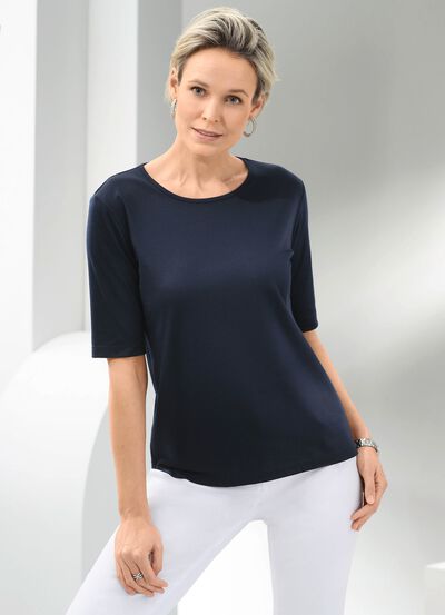 Shirt mit rundem Halsausschnitt in 10 Farben 