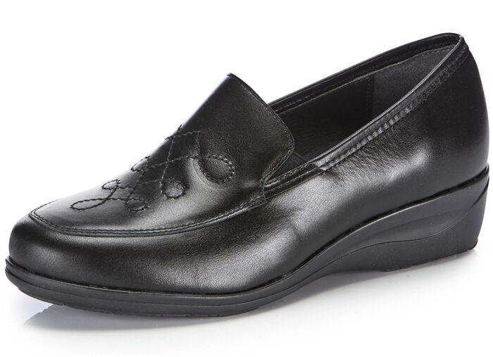 ELENA EDEN Slipper mit Ziersteppung SCHWARZ