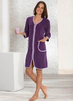 Hauskleid mit farbigen Eins&auml;tzen LILA